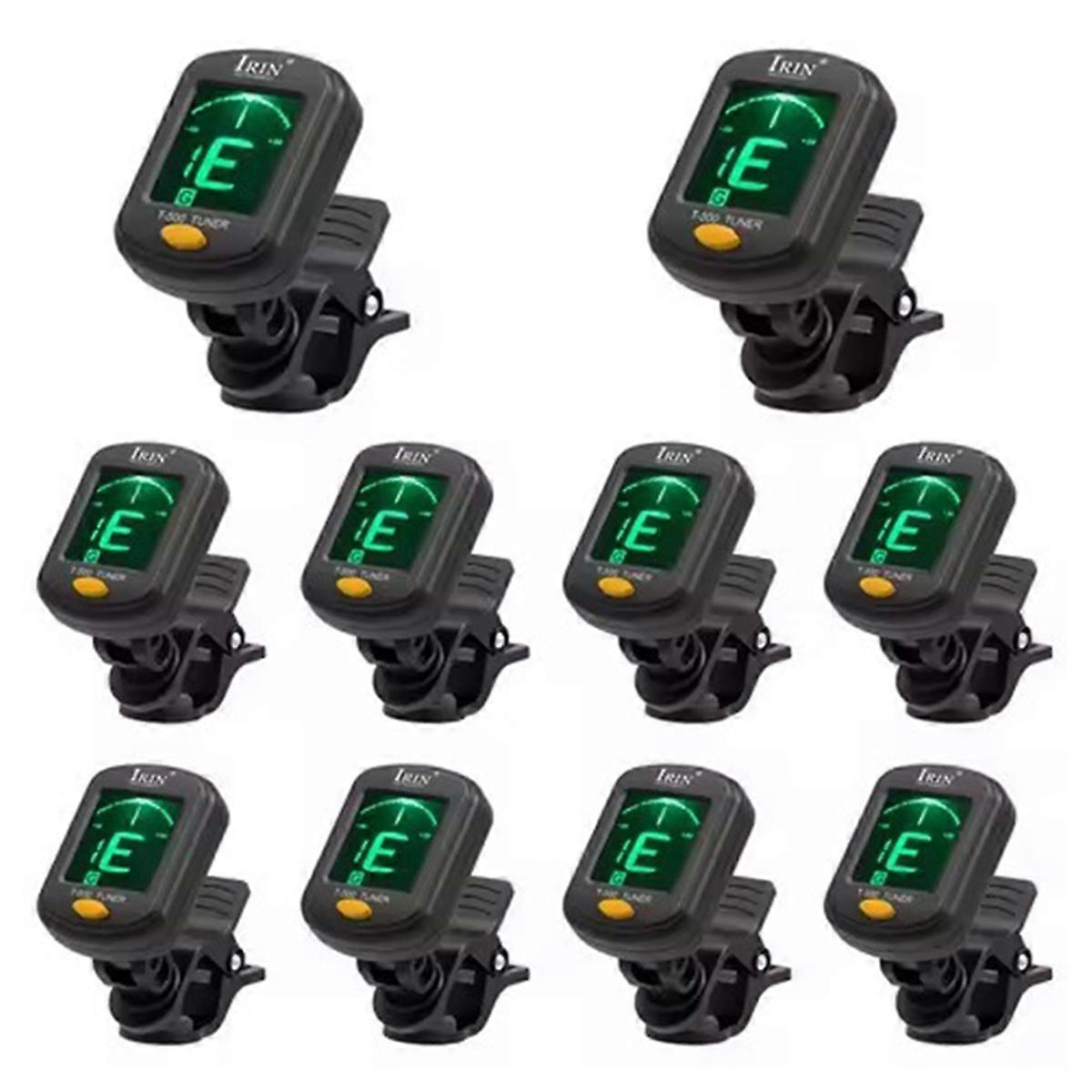 10pcs T-500 Digital Clip-on Tuner 360° Rotatable