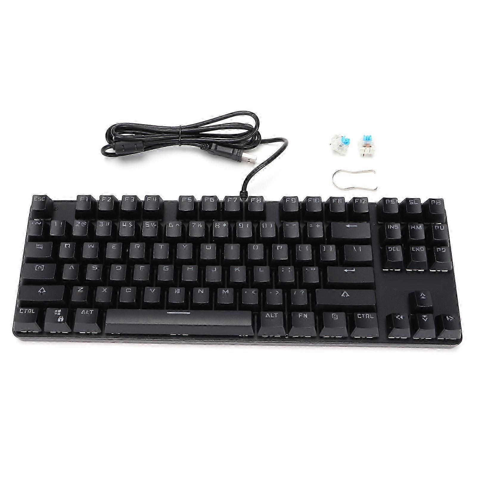 Wired USB Backlit Gaming Keyboard with 87 Keys and 9 Backlight Modes for PC Gamers