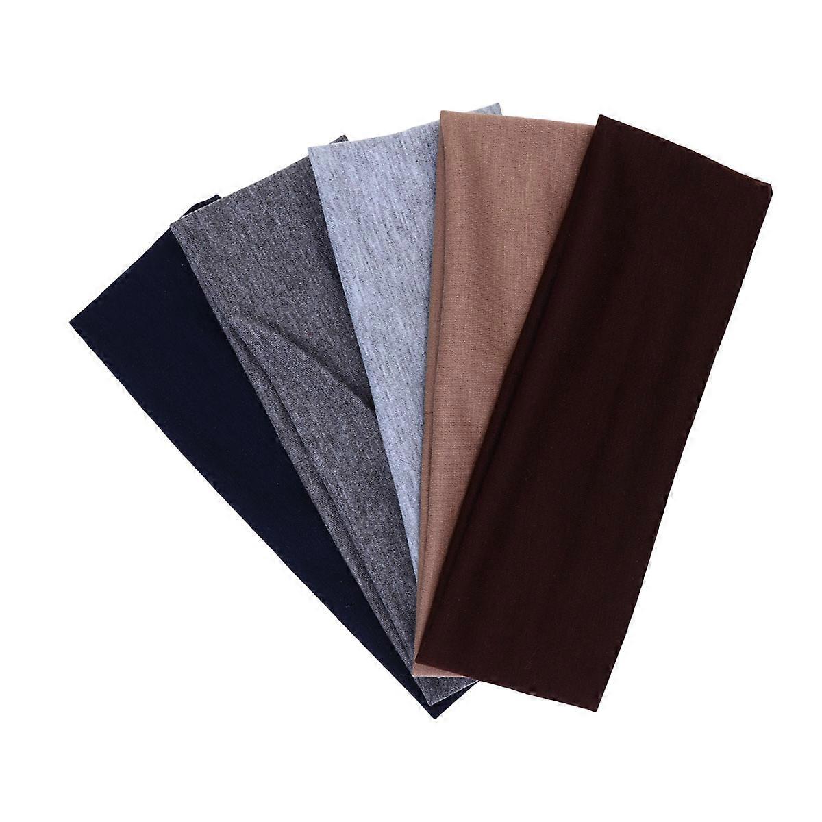 יוגה סרט שיער רחב זיעה ספיגת סרט נשים בנות כותנה בד הגנת שיער יוגה ריצה 5Pack