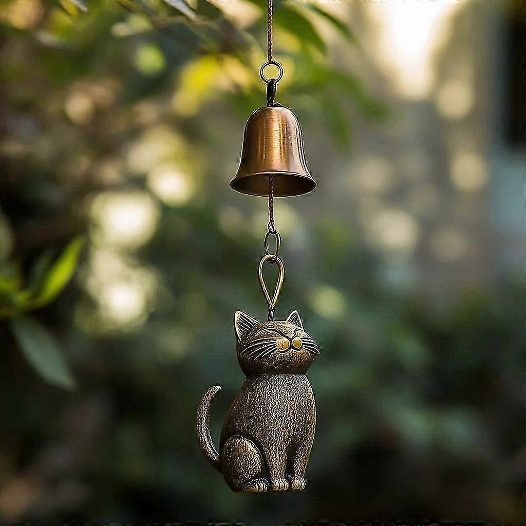 Cat Wind Chime 2025 ديكور حديقة القطط الجديد الفريد في الهواء الطلق تمثال القط تحت عنوان هدايا دقات الرياح لمحبي القطط النساء معلقة الحلي التذكارية دقات الرياح