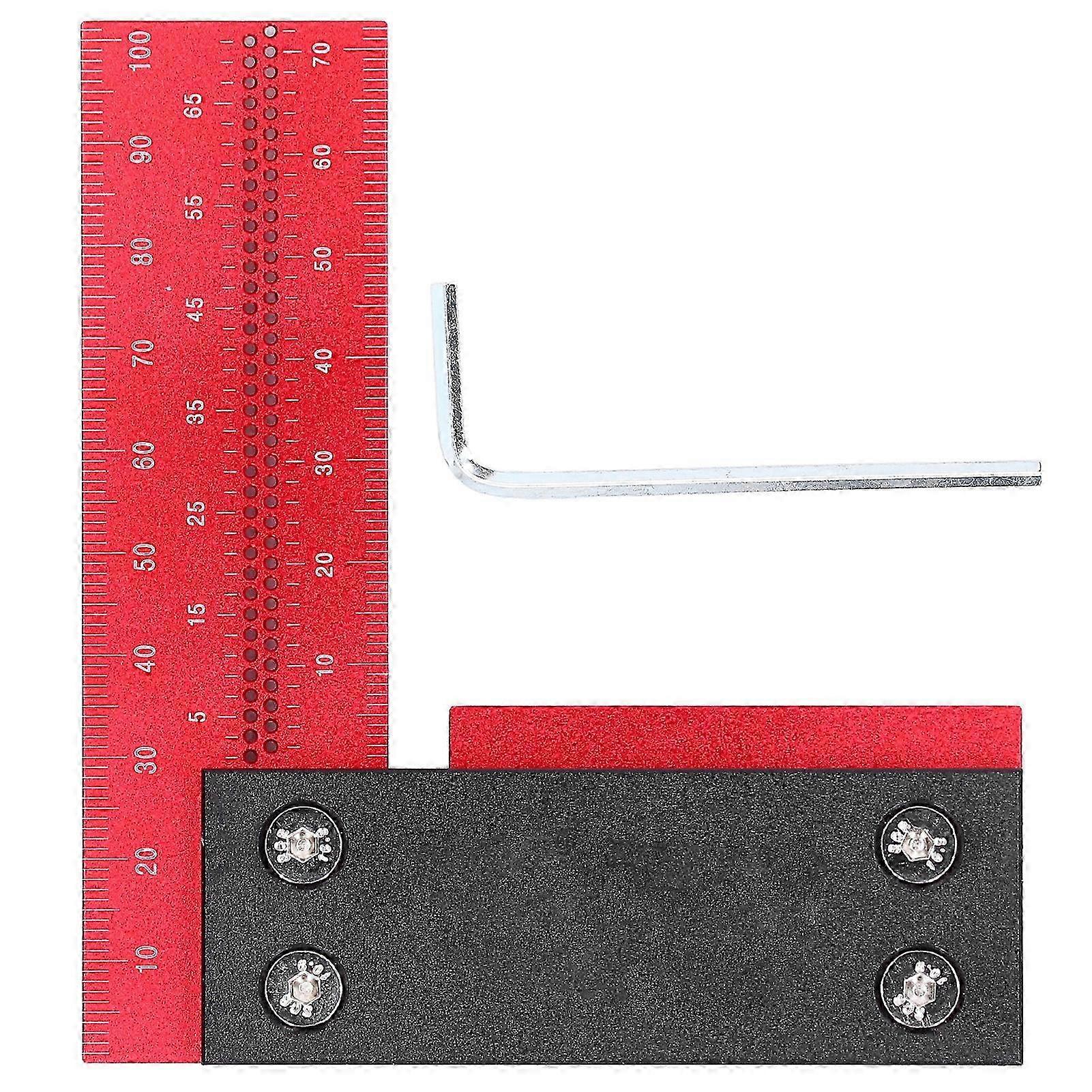 Woodworking Ruler Accurate L Shape Carpentry Measuring Marking Tool Aluminum Alloy 100mm