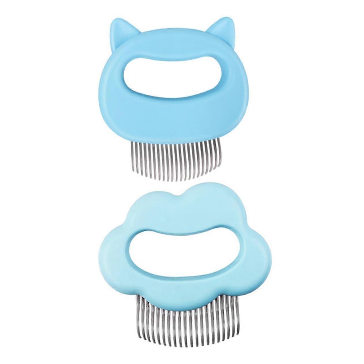 2 Pieces Compact Cat Hair Combs Grooming Brushes for Household and Pet Care, Ergonomic Design for Fur Types and