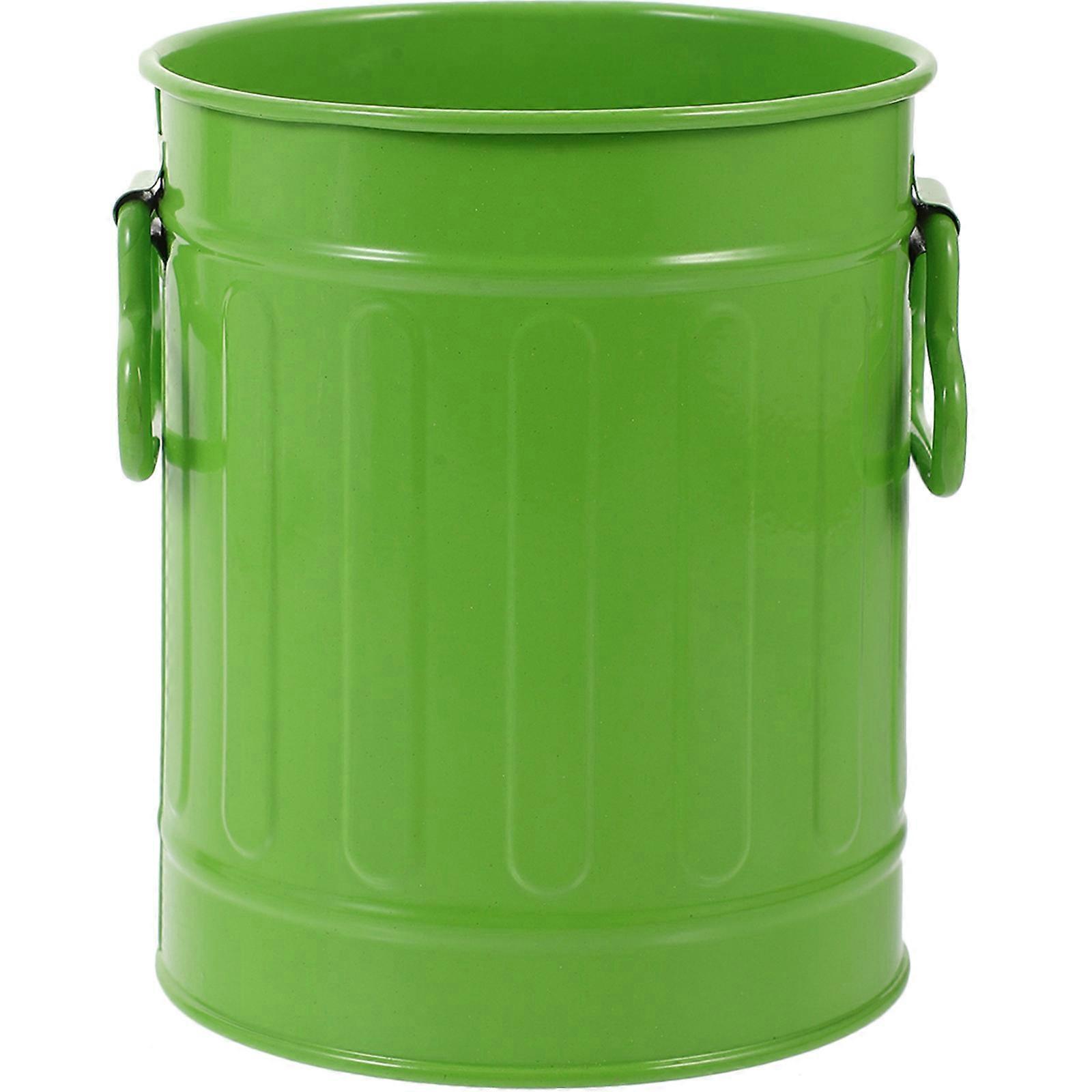Trash Can For Desk Makeup Brush Organizer General Users 4.5×3.7×3.7in Iron Small Garbage Basket 1Pcs