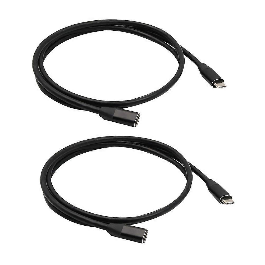 Type-C Data Line Extension USB C Male to Female Cable Extender 2Pcs Set