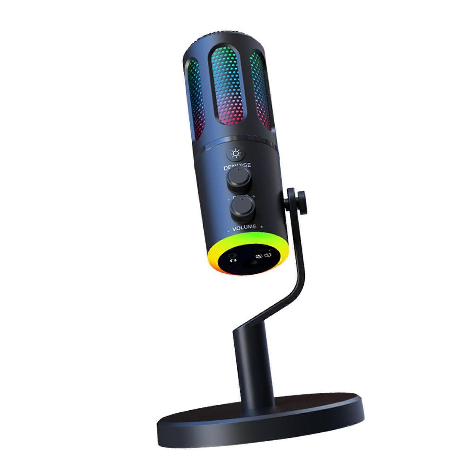 Noise Reduction Condenser USB Desktop Microphone Podcast Mic for PC Laptop