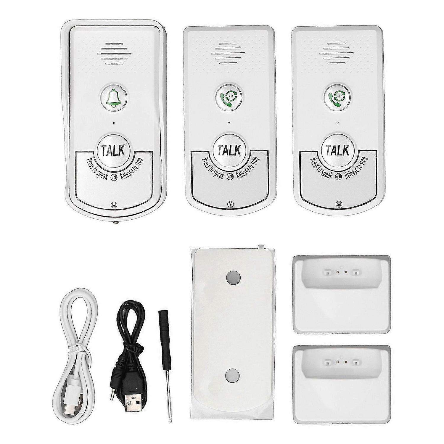 Wireless Intercom Doorbell Long Range IP54 Waterproof 2 Way Voice Intercom Doorbell for Household Office