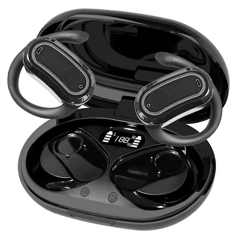 D-OWS8 OWS Wireless Bluetooth-compatible Earbuds with Earhooks 130掳 Rotation Angle Adjustment Earphones Black