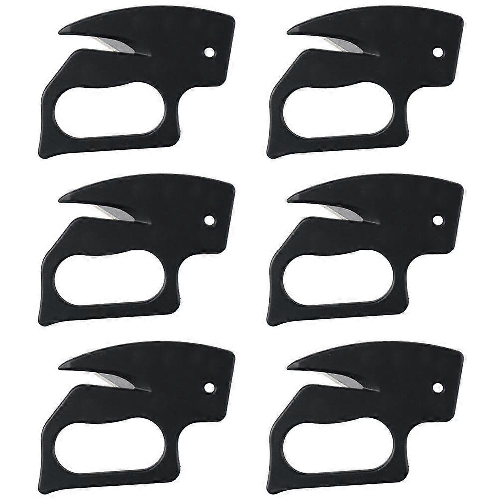 Black Creative Multi-Purpose Animal-Shaped Letter Opener Set of 6, Durable Paper Cutter, Unique Design for Office Use