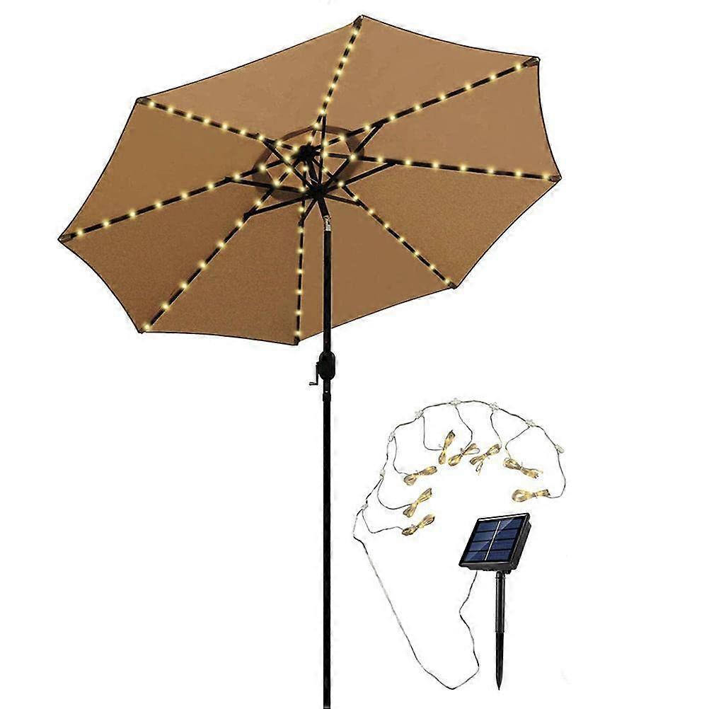 Solar Parasol Light with 104 LEDs, 8 Modes, IP67, Warm White, Remote Control