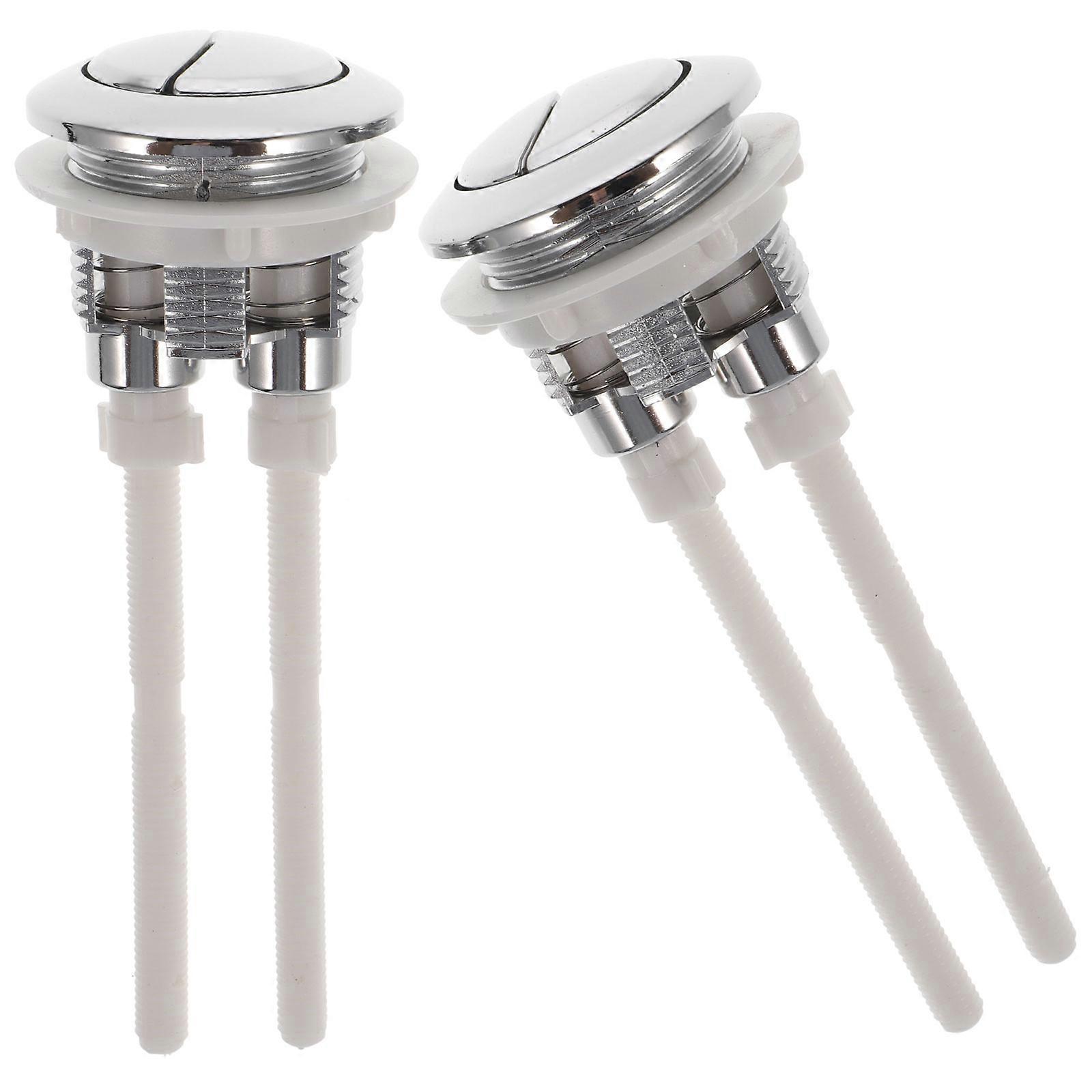 Replacement Flush Buttons Dual Push Design Water Saving Toilet Water Tank Homeowners 11x4.8cm 2Pcs
