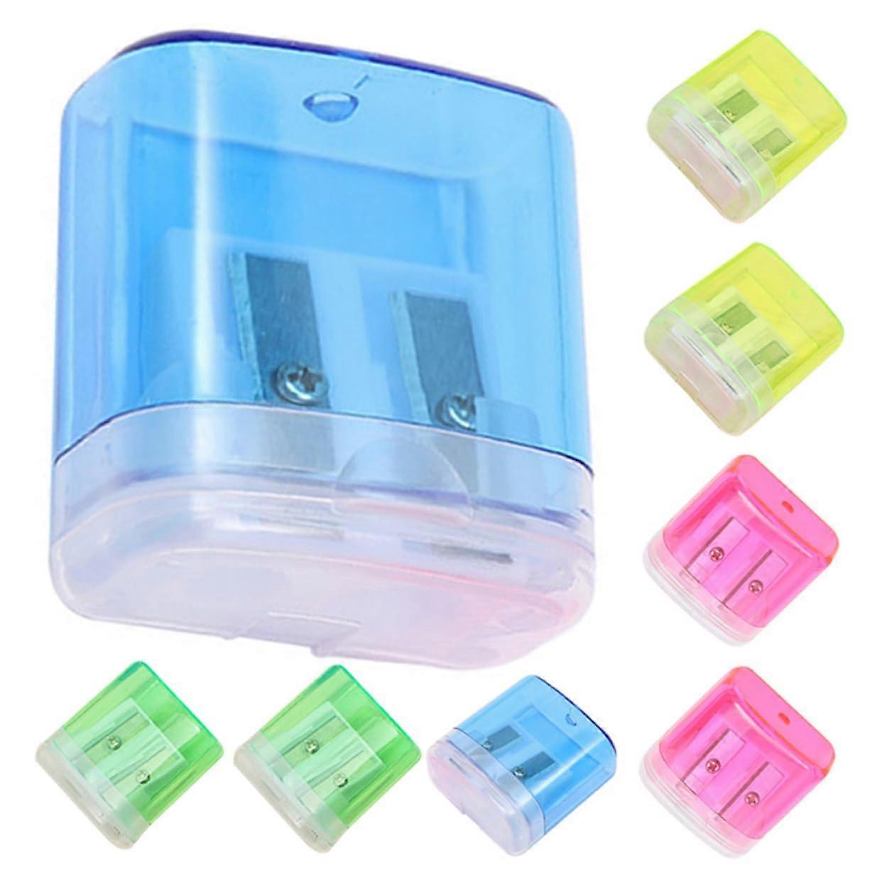 8pcs Pencil Sharpener with Double Hole Lightweight Automatic Manual Metal