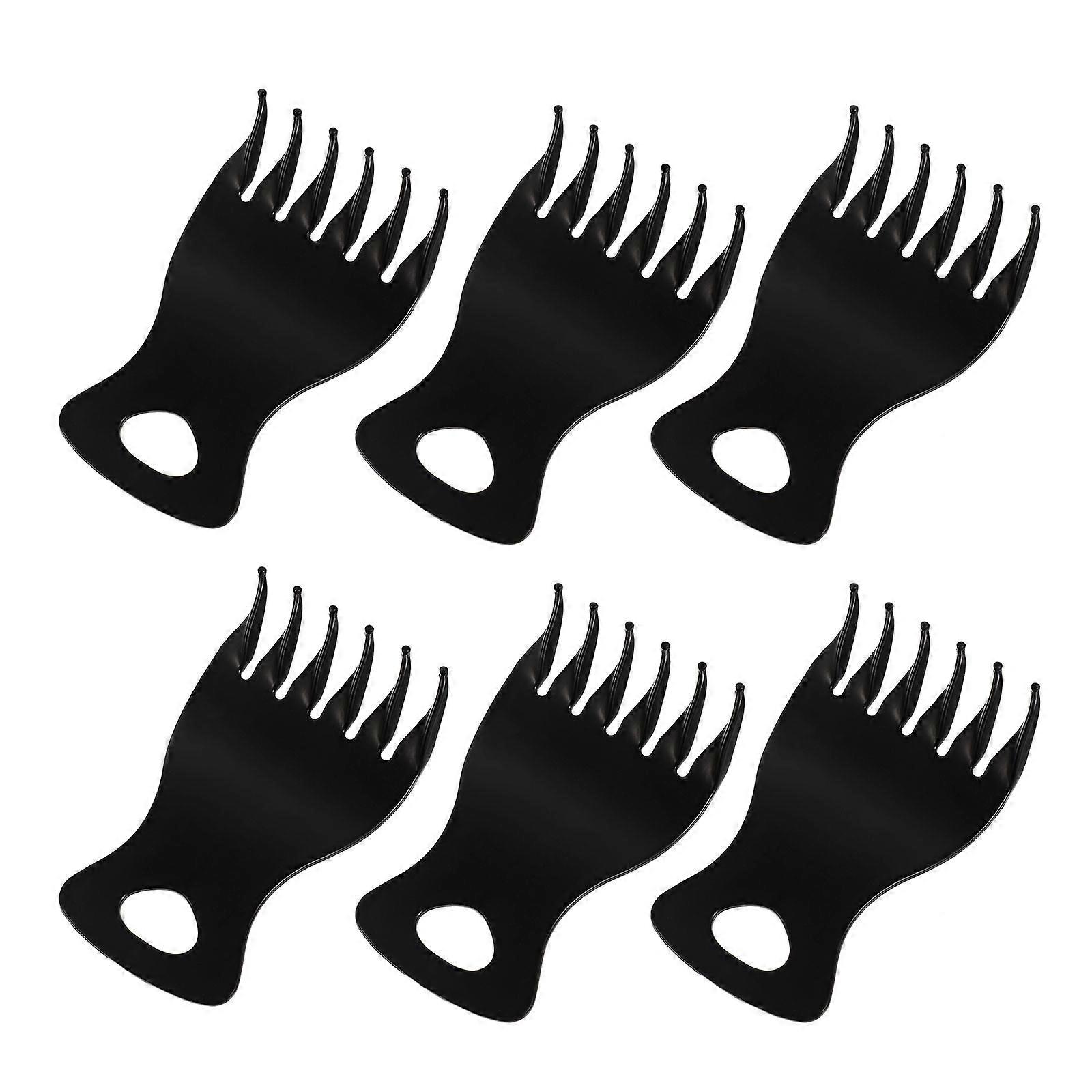 6pcs Men's Retro Wide Tooth Hair Combs for Styling and Hairdressing