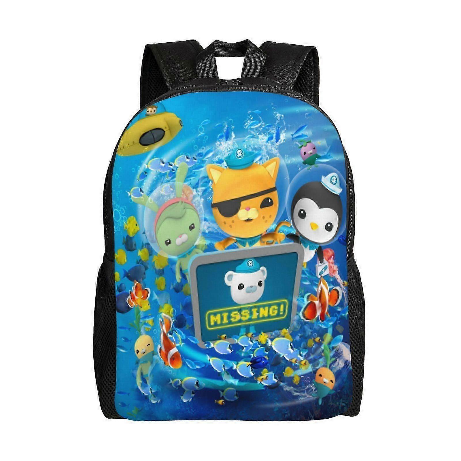 b4400 Octonauts حقيبة ظهر كبيرة السعة حقيبة مدرسية حقيبة كتب حقيبة غير رسمية حقيبة ظهر للنساء والرجال أطفال uji4400