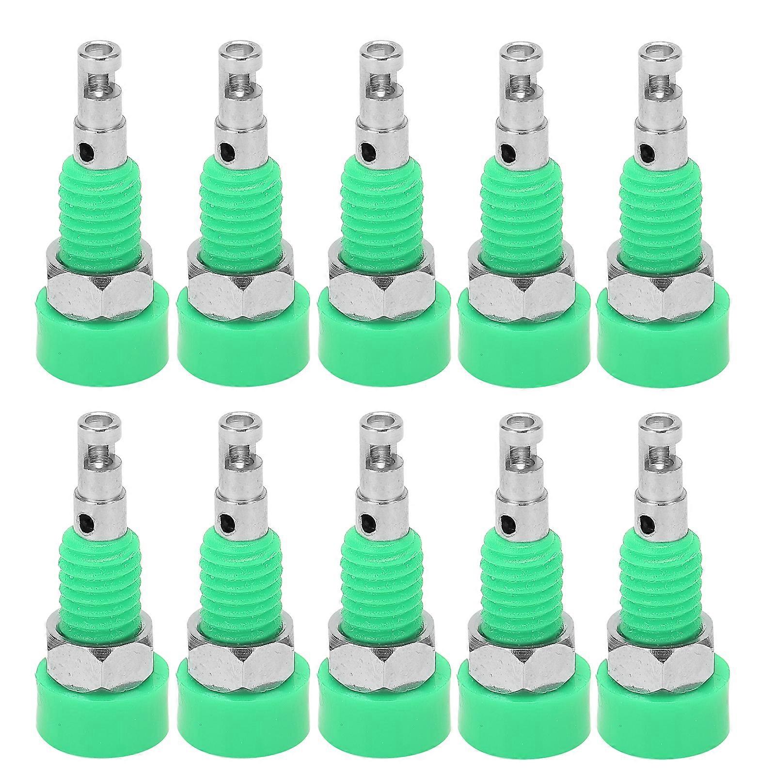 10pcs 2mm Banana Female Jack Socket Connector Adapter Panel Mini Binding Post for Electronic InstrumentGreen