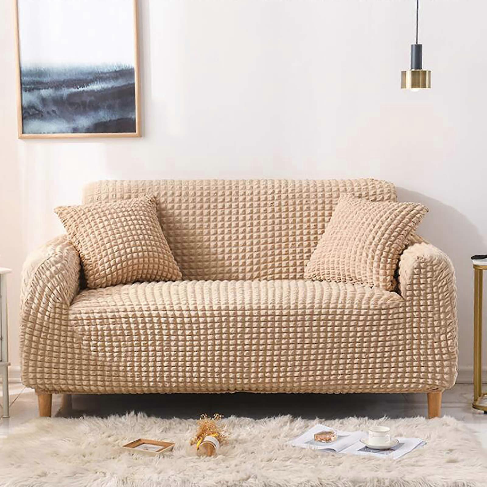 Lattice Couch Covers, Elegant 3D Bubble Stretch Sofa Slipcovers, Universal Easy Fitted