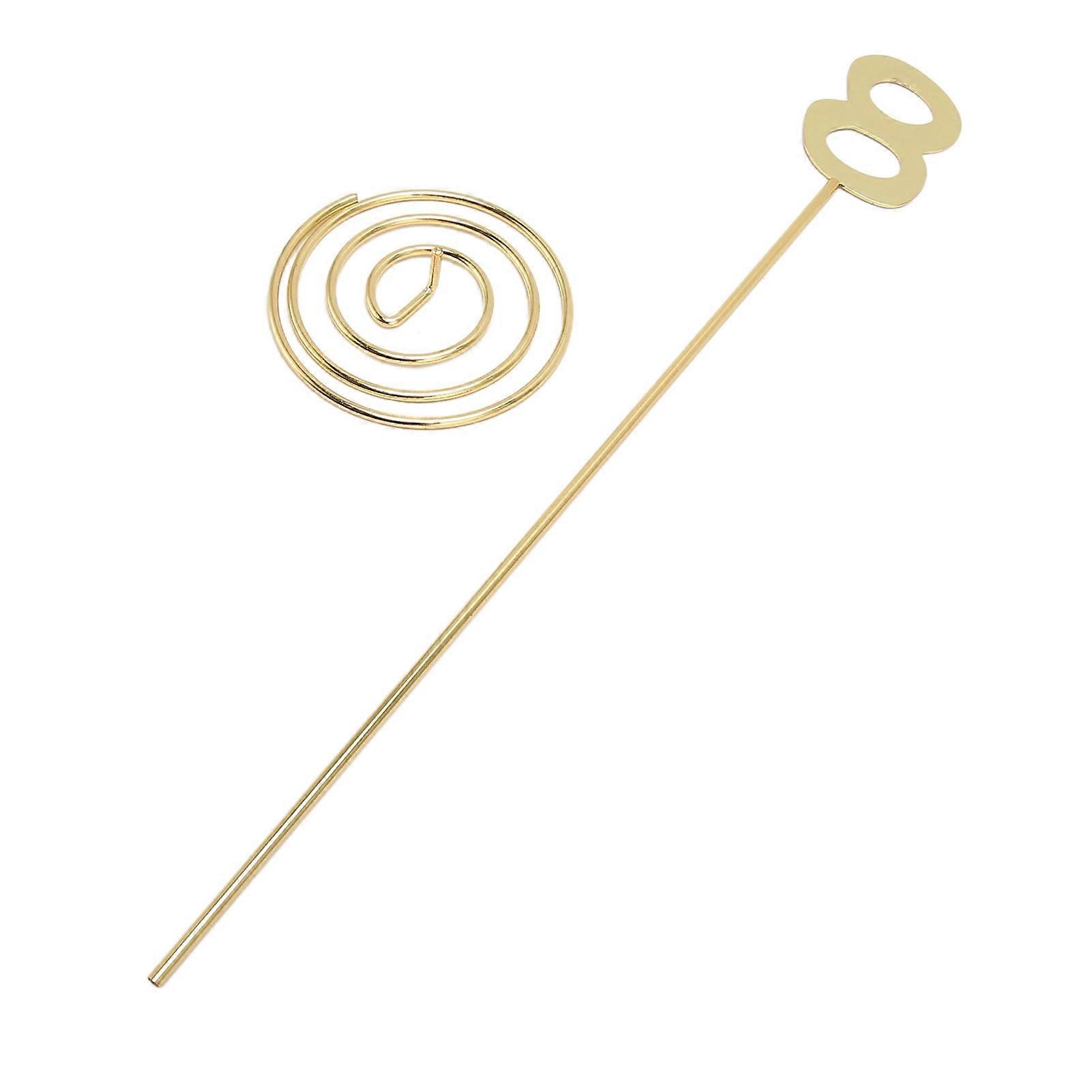 6pcs Metal Table Number Rust Proof Exquisite Tall Desk Number with Base for Banquet Wedding Reception 8