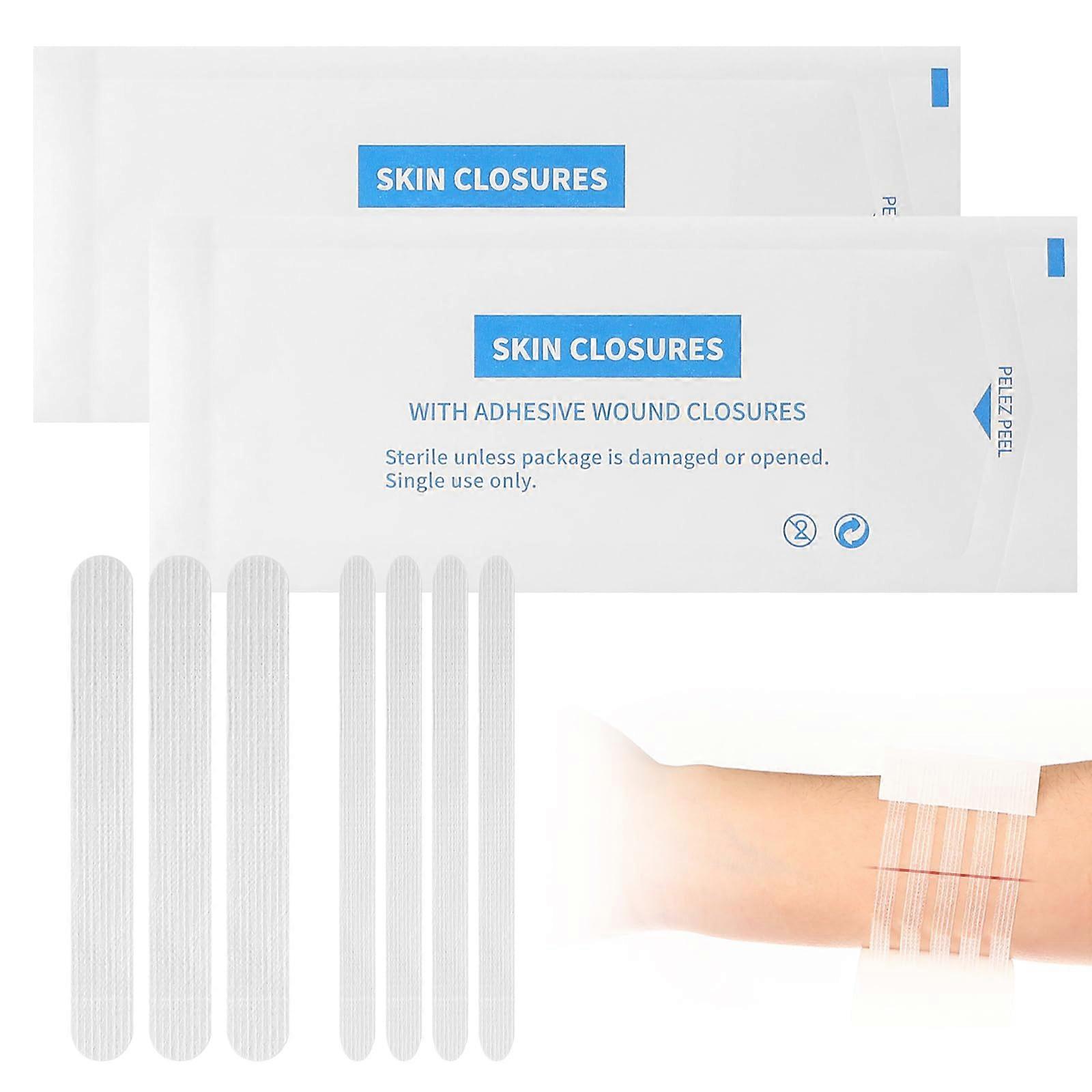 32Pack Wound Closure Strips, 2 Sizes, Adhesive Skin Clips for Securing Small Cuts and Wounds