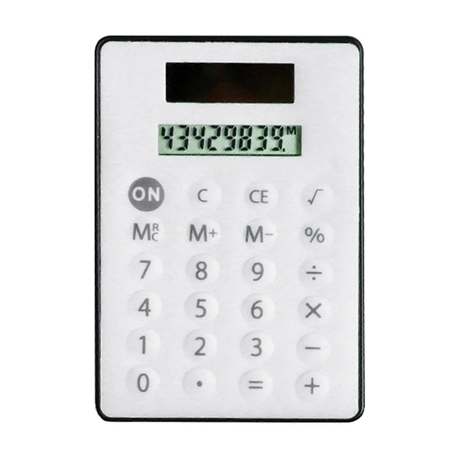 8digit solarpowered calculator with quiet keystrokes for classrooms and travel, easy to carry and use.
