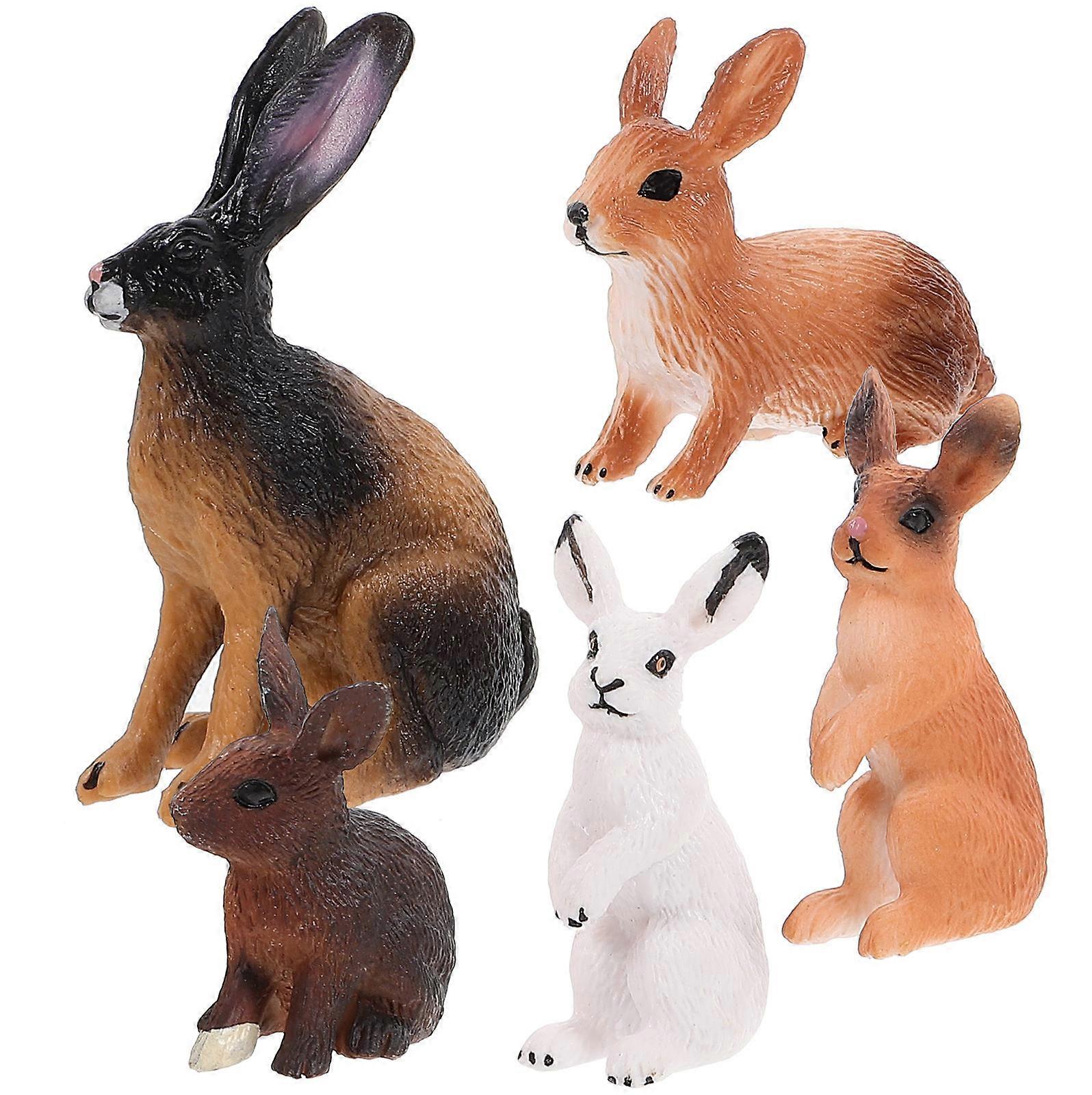 Assorted Color Rabbit Toy for Kids Playing Made of Plastic Lightweight and Durable 5pcs