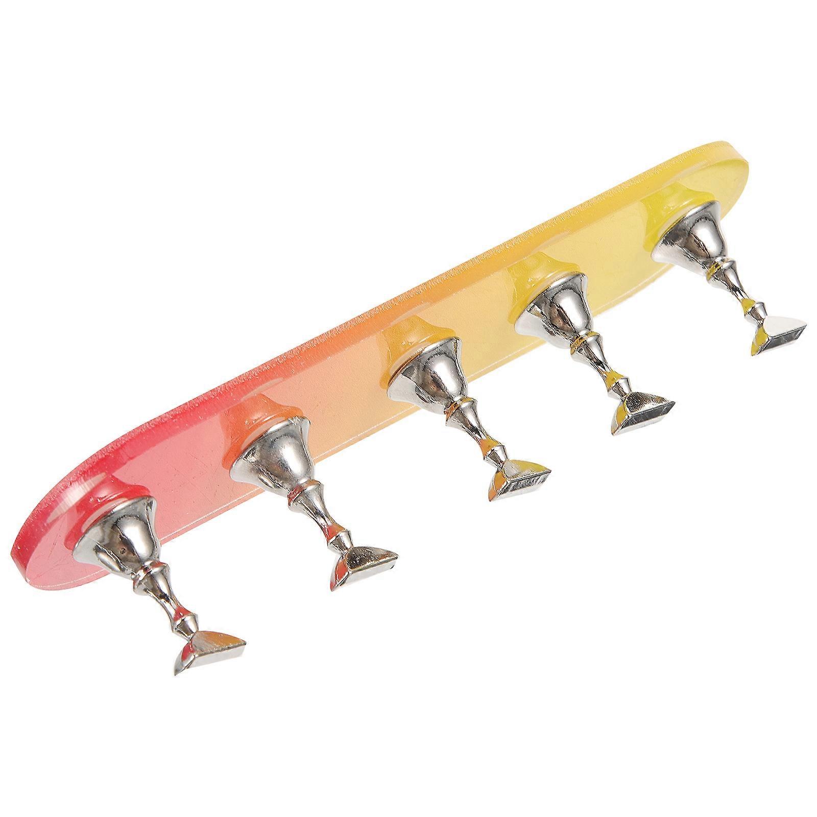 Salon Nail Art Display Plate False Nail Holder For Beginners Home Use Yellow Rectangular Plastic 1 Set