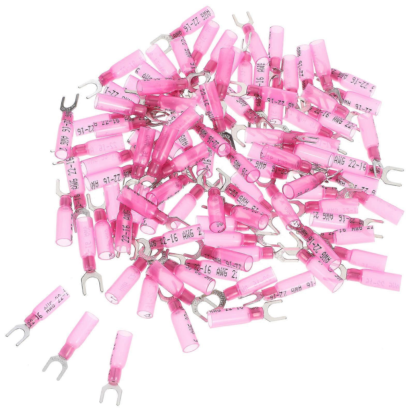 Fork Terminal Wire Connector Electrical Fork Terminals For Automotive Electronics Cold-Pressed Technology Secure Connection 100Pcs