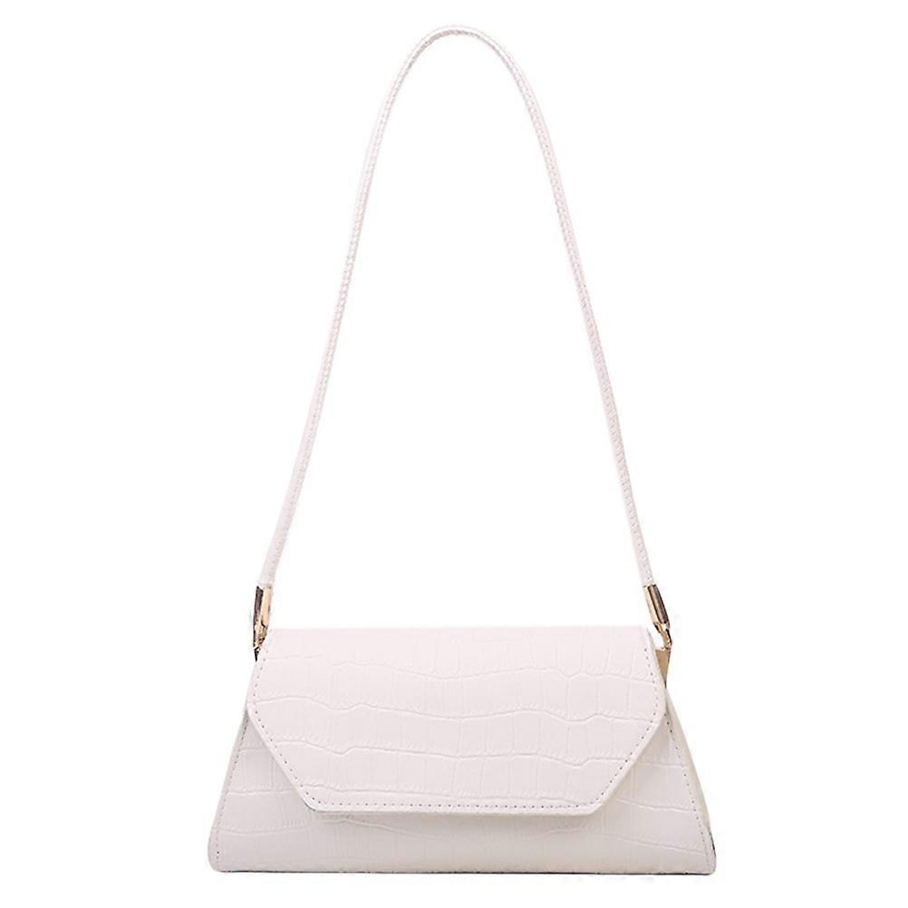 White PU Armpit Bag for Women's with Large Capacity Lightweight Handbag Perfect for Daily Use and Special Occasions