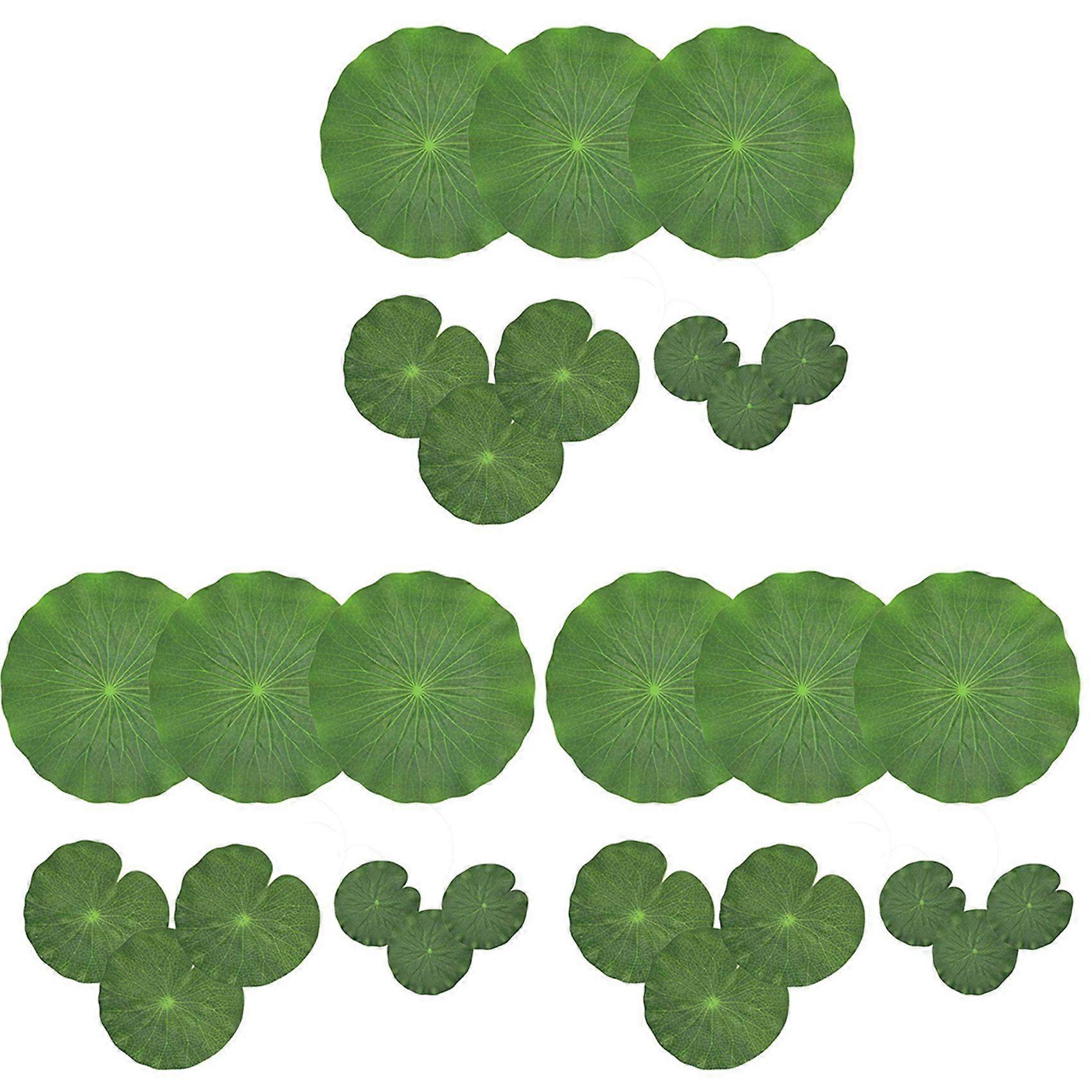 Pack of 27 Artificial Floating Foam Lotus Leaves Water Lily Pads Ornaments Green Perfect for Patio F
