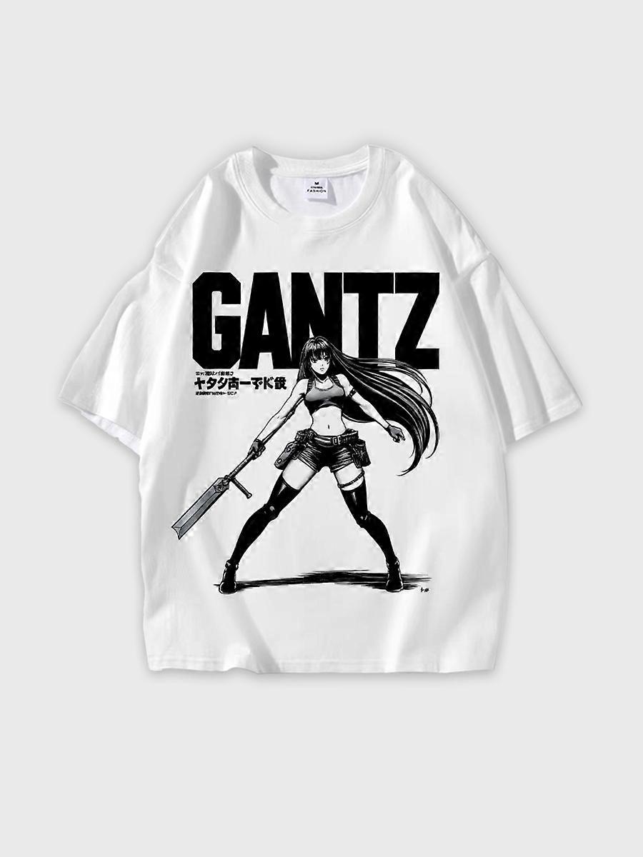 T-shirt round neck book Characters Pattern loose short sleeve E1529