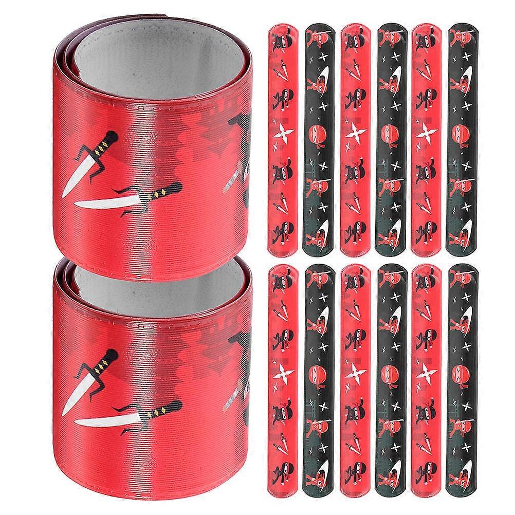 24pcs Ninja Slap Bands Decorative Party Bracelets Snap Bands for Birthdays, Dance Parties & Celebrations for Boys