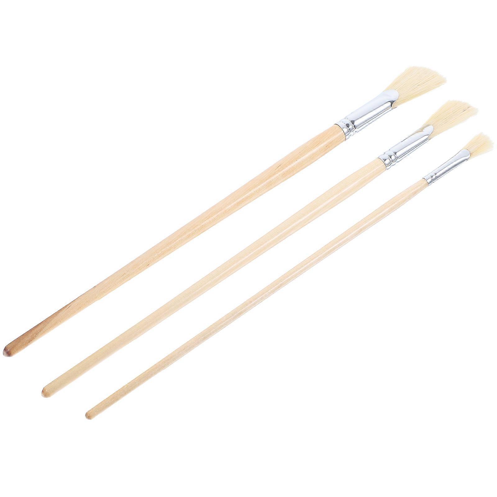 3pcs Portable Watercolor Brushes Multi Function Artist Tools for Gouache & Wall Painting Comfortable Handle Design for Beginners & Professionals