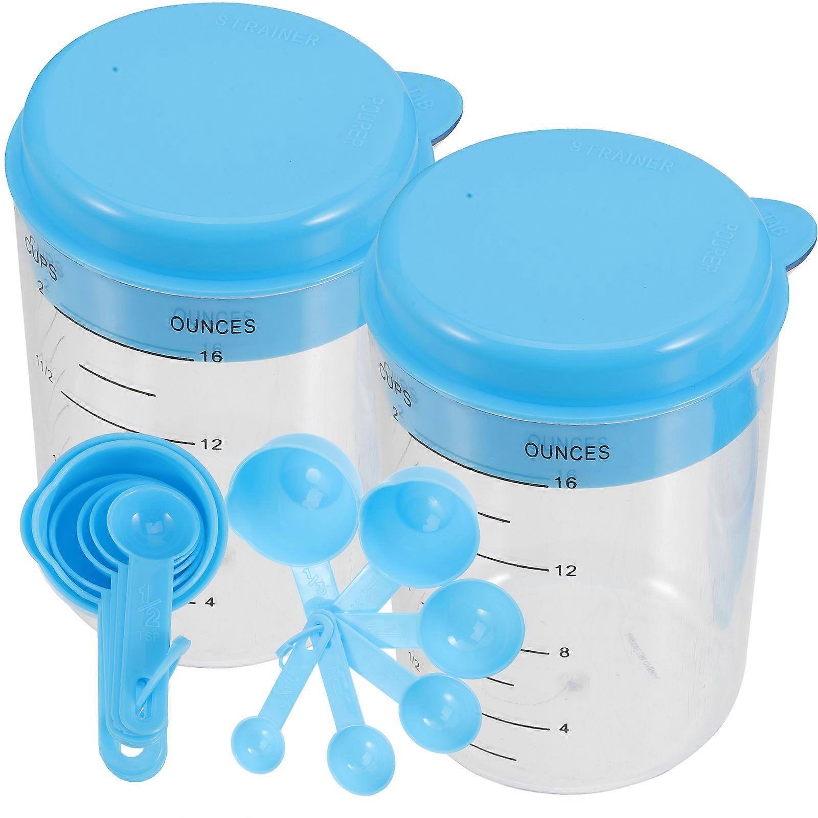 Colorful Measuring Cups Set 2 Sets Kitchen Tools Easily Measuring Dry And Liquid Ingredients In Cooking 5.3X3.5X3.5In Measuring