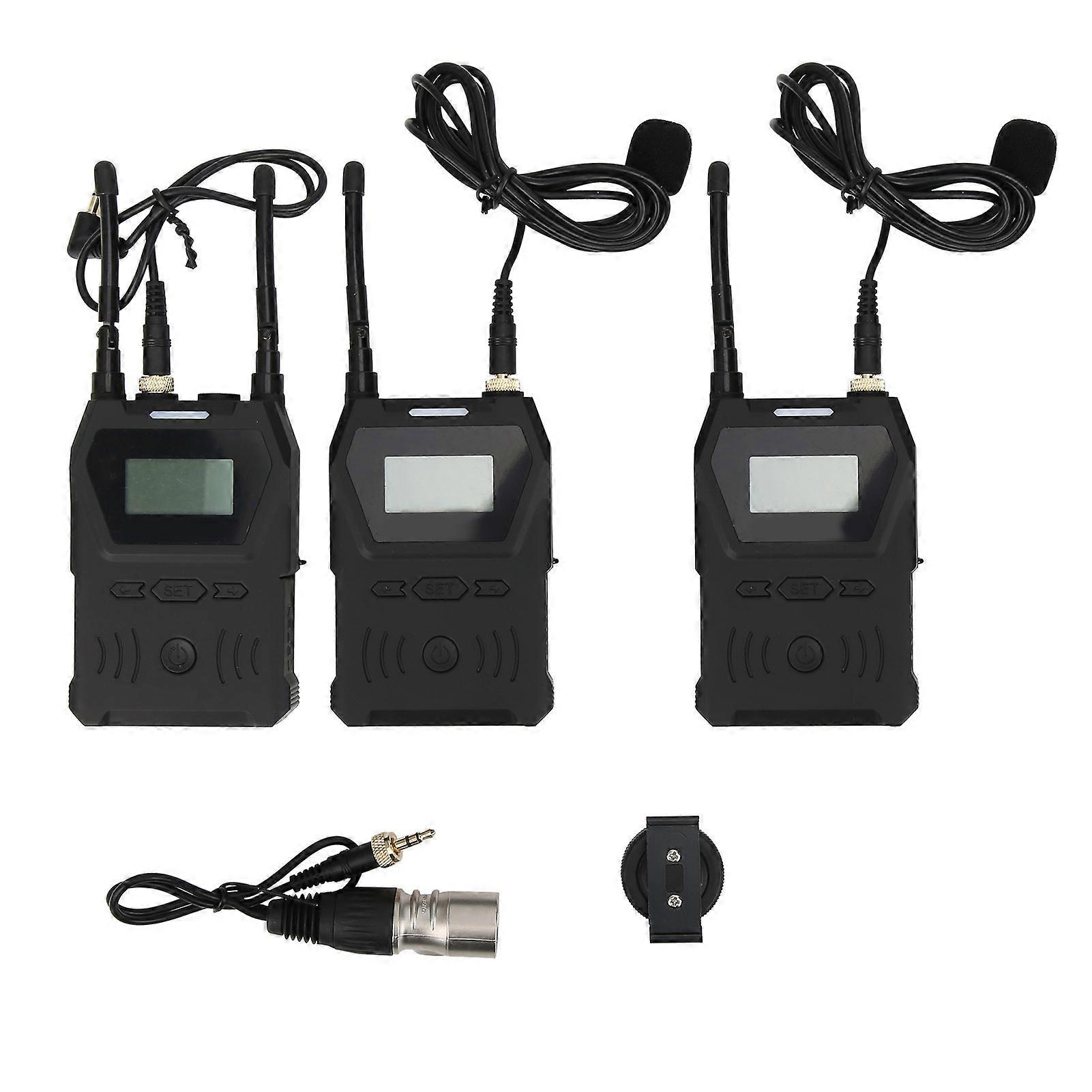 YELANGU UHF Dual Channel Wireless Lavalier One for Two Microphone for Interview Shooting