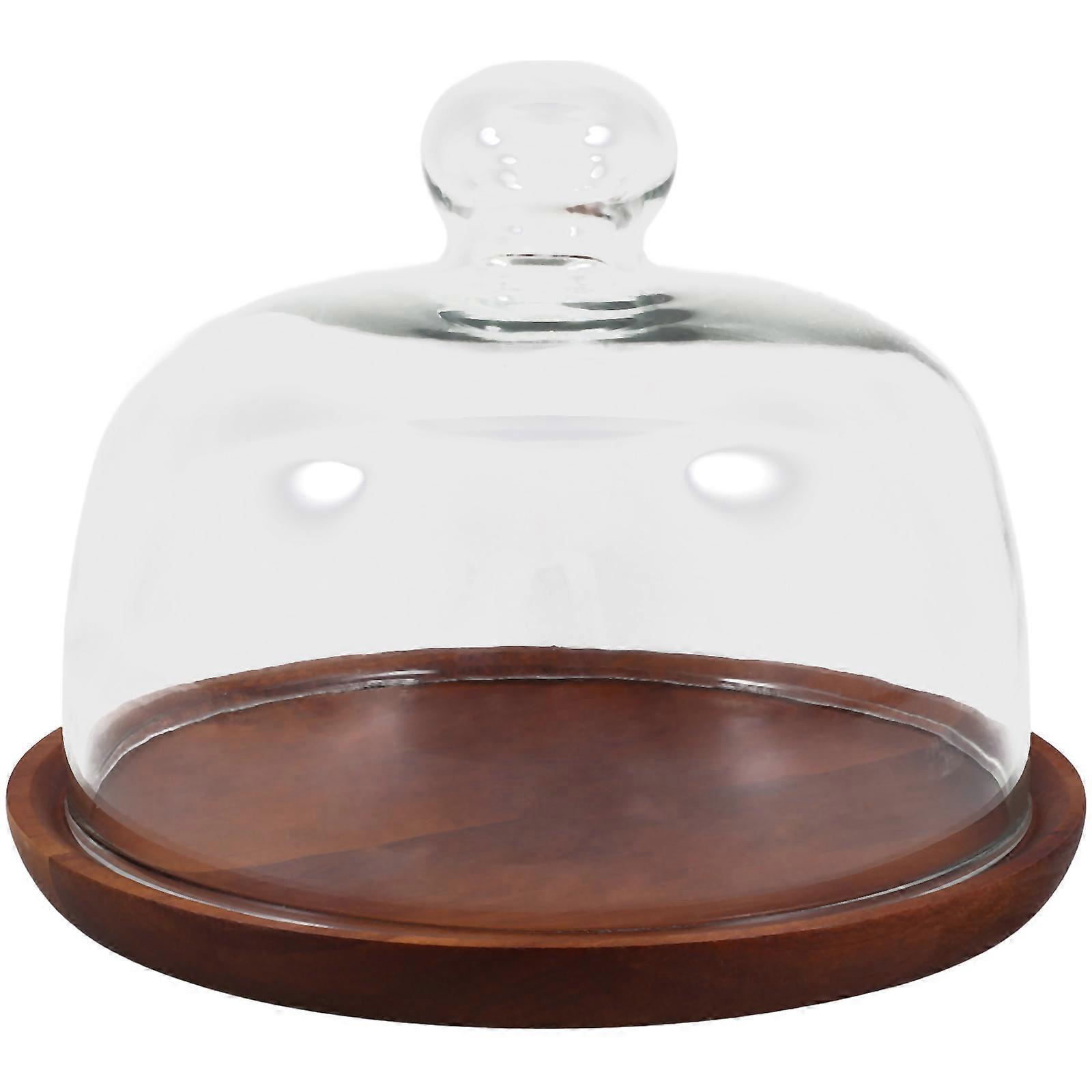 Cake Display Dome With Base Round Dome Square Tray For Birthday 23.00X23.00X16.50CM Cake Storage 1Pack