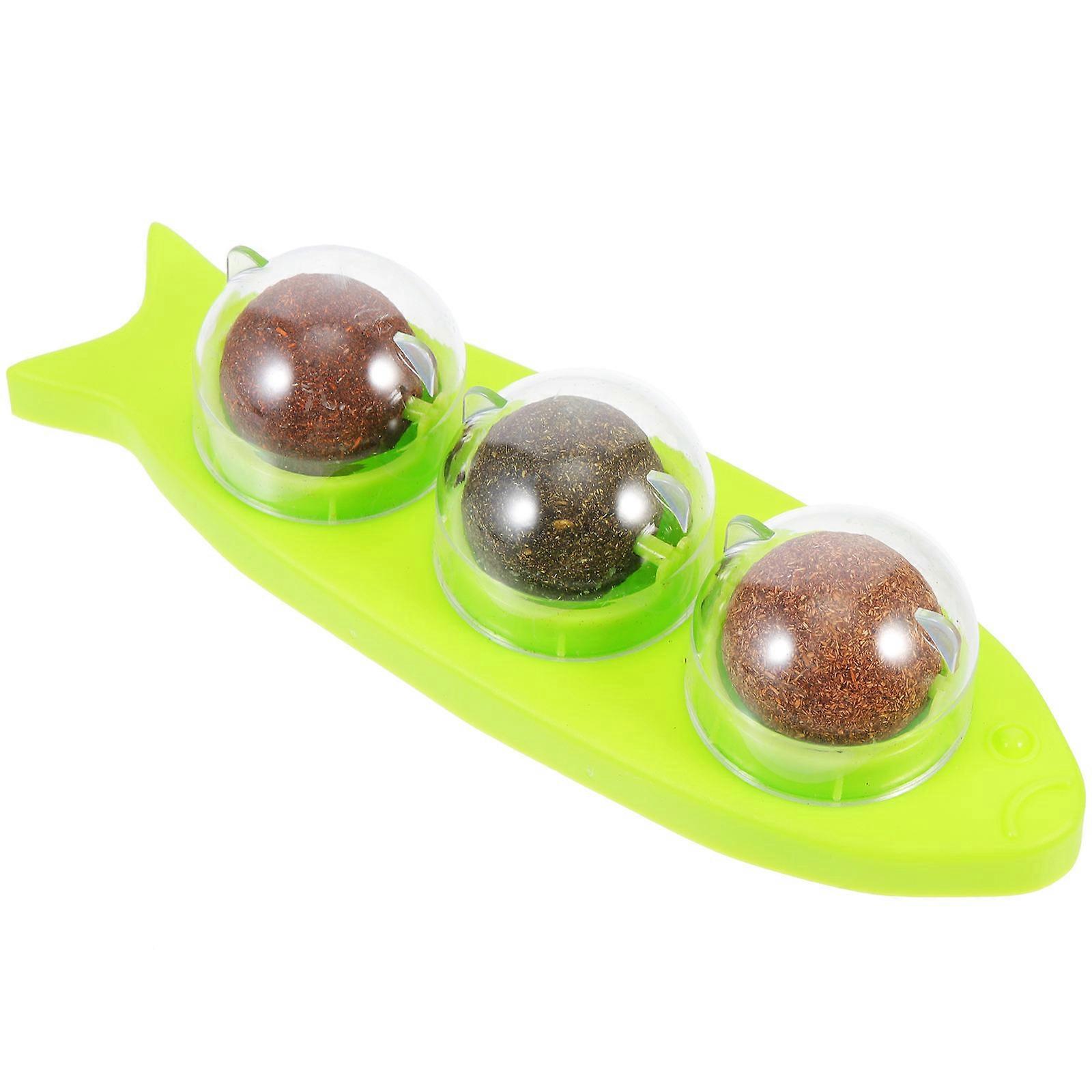 Funny Cat Nip Ball Wear Resistant Toy For Pet Owners Green 7.1x2.4x1.6in 1 Set