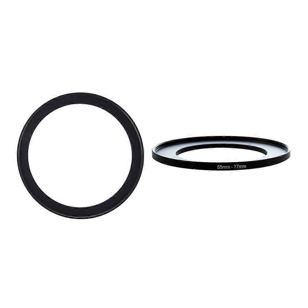 2 Pcs Camera Parts Lens Filter Step Up Ring Adapter Black 72Mm-82Mm & 55Mm-77Mm