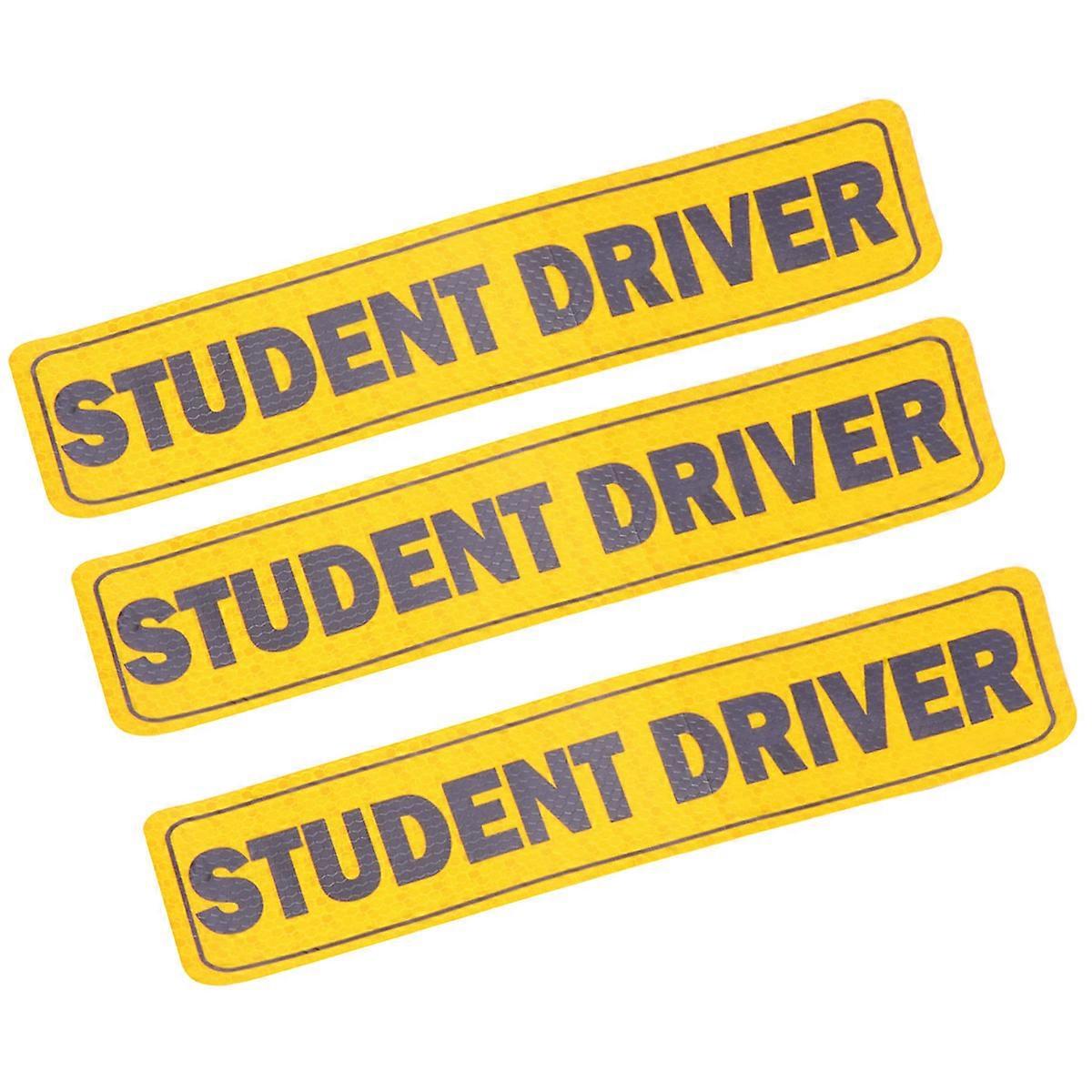 Reflective Car Magnet Sticker 3Pcs Creative Warning Tape For Outdoor Use Yellow
