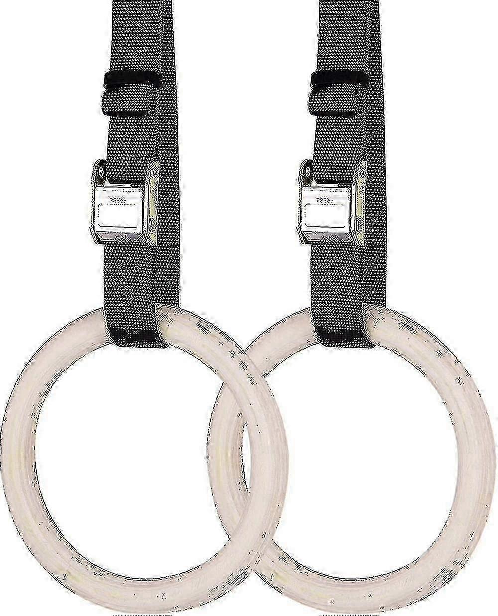 Anelli da ginnastica in legno con cinghie - Set regolabile 2-6M per allenamento a casa - Walkbee 3206 B