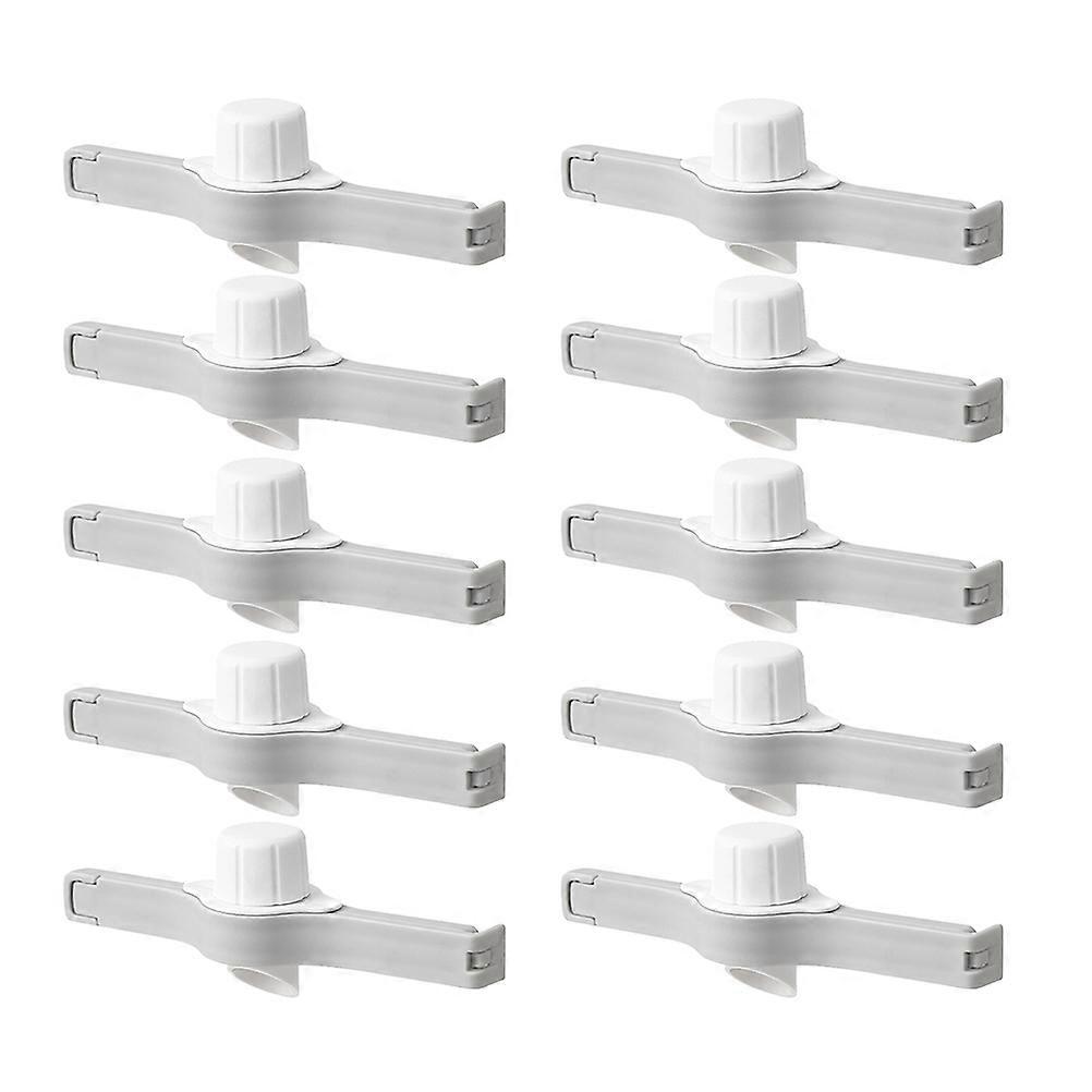 10Pcs Food Packaging Sealers White Food Closure Clips Ideal For Office Use With Reusable Function