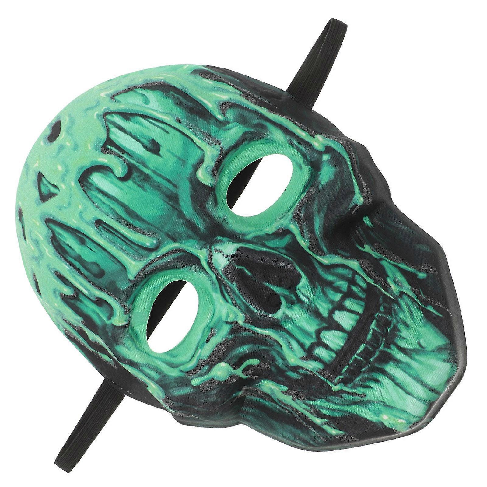 Decorative Luminous Skull Mask Designed For Adults Halloween Parties Full Head Accessory Featuring Adjustable Strap 1Set