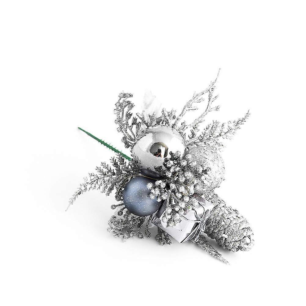 Artificial Pine Cone Christmas Tree Ornaments For Decorations In Christmas Style Featuring Silver Material 1Set