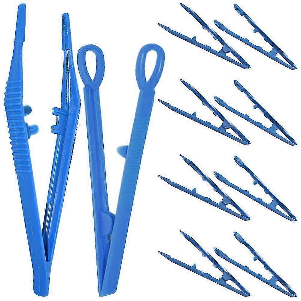 20pcsジュエリーメイキングピンセットキッズハンドクラフトピンセット子供プラスチックDIYピンセット