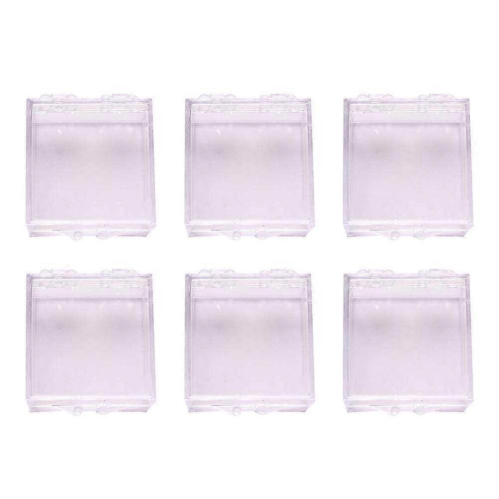 Mini Storage Boxes Mini Cases for Kitchen Play Transparent Plastic Storage with Miniature Accessories 6Pcs