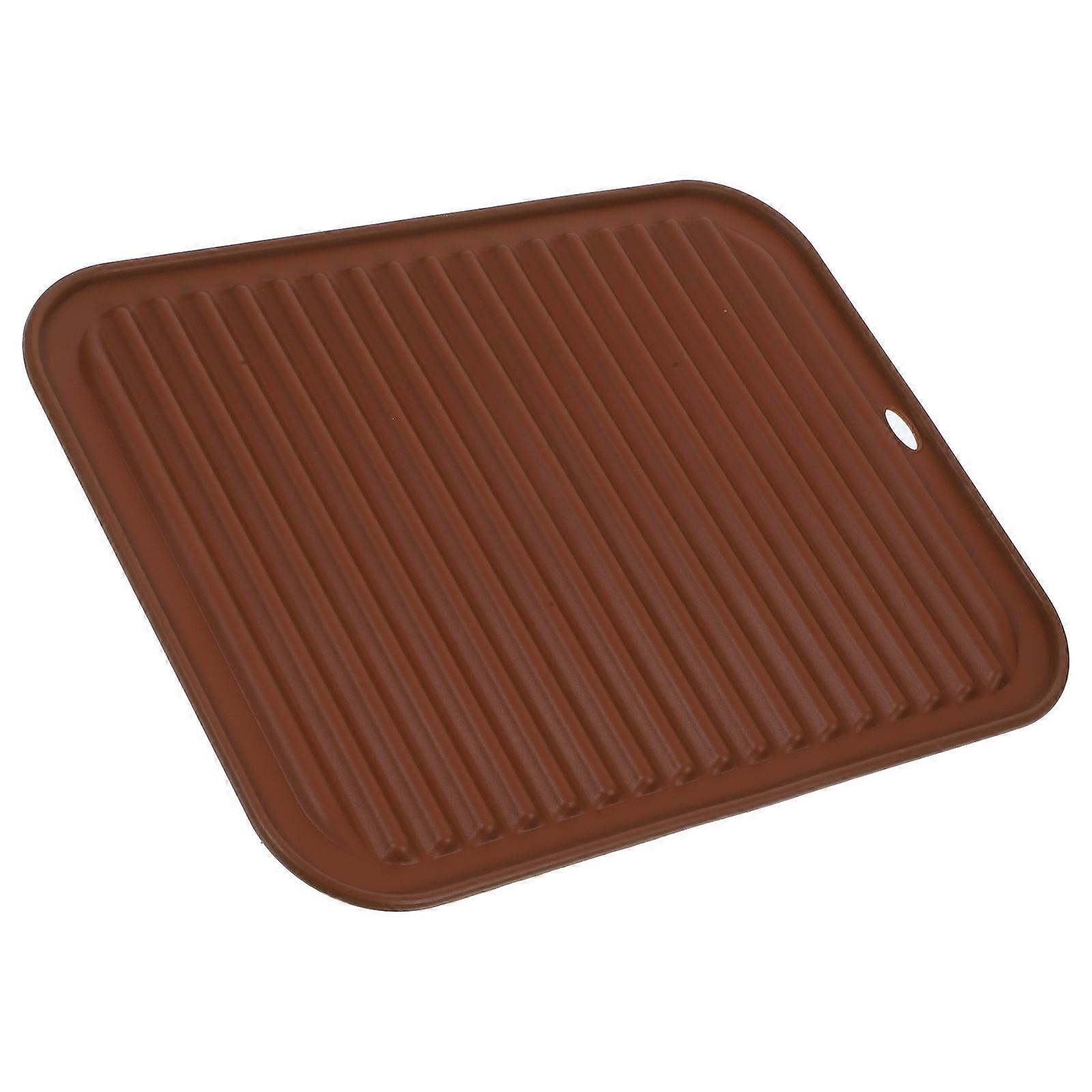 Coffee Silicone Placemat with Non-Slip Design for Hot Plates and Pots 7.87 x 5.9 Inches