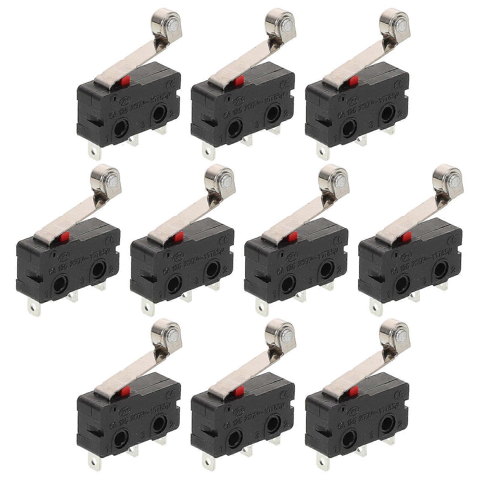 Square Limit Switch Normally Open Appliance Door Switch for Safe Operation 2.40X2.00X0.50CM Black 10Pcs