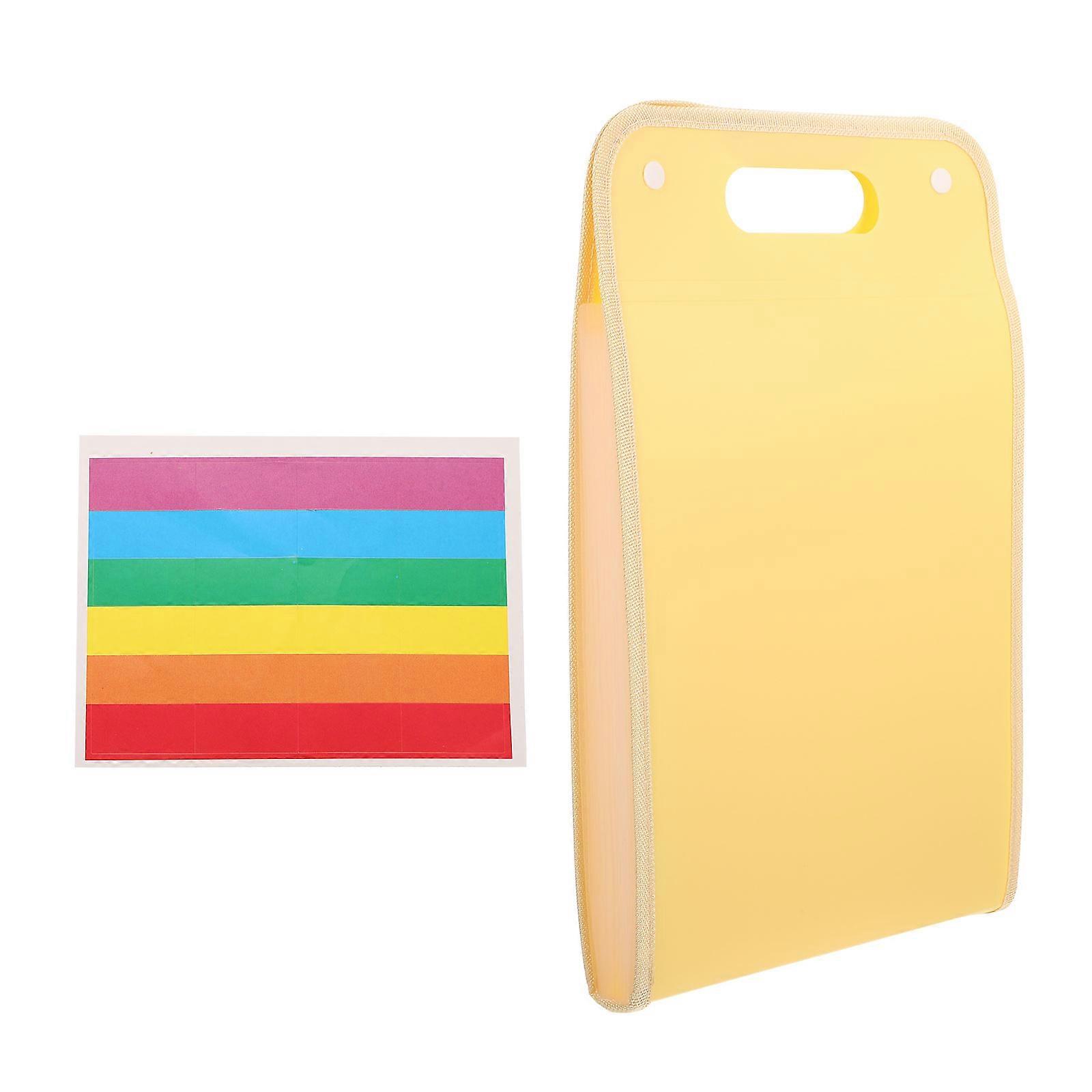 Office File Organizer Multi-Functional Document Folder Portable Storage Solution 40x26.5cm Yellow 1Set