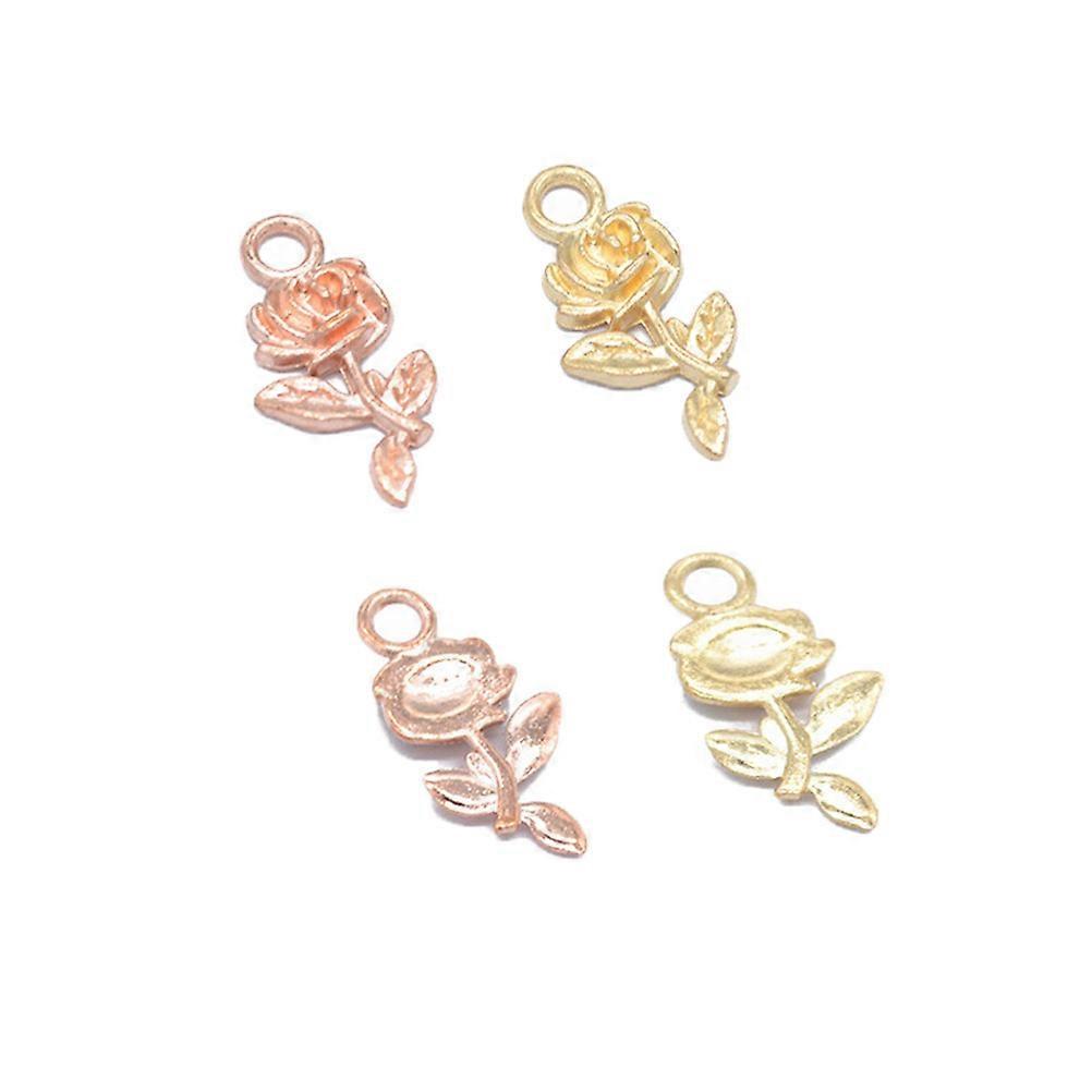 Alloy Pendant Charm Rose Shape for DIY Use 100Pcs Assorted Color Pendants
