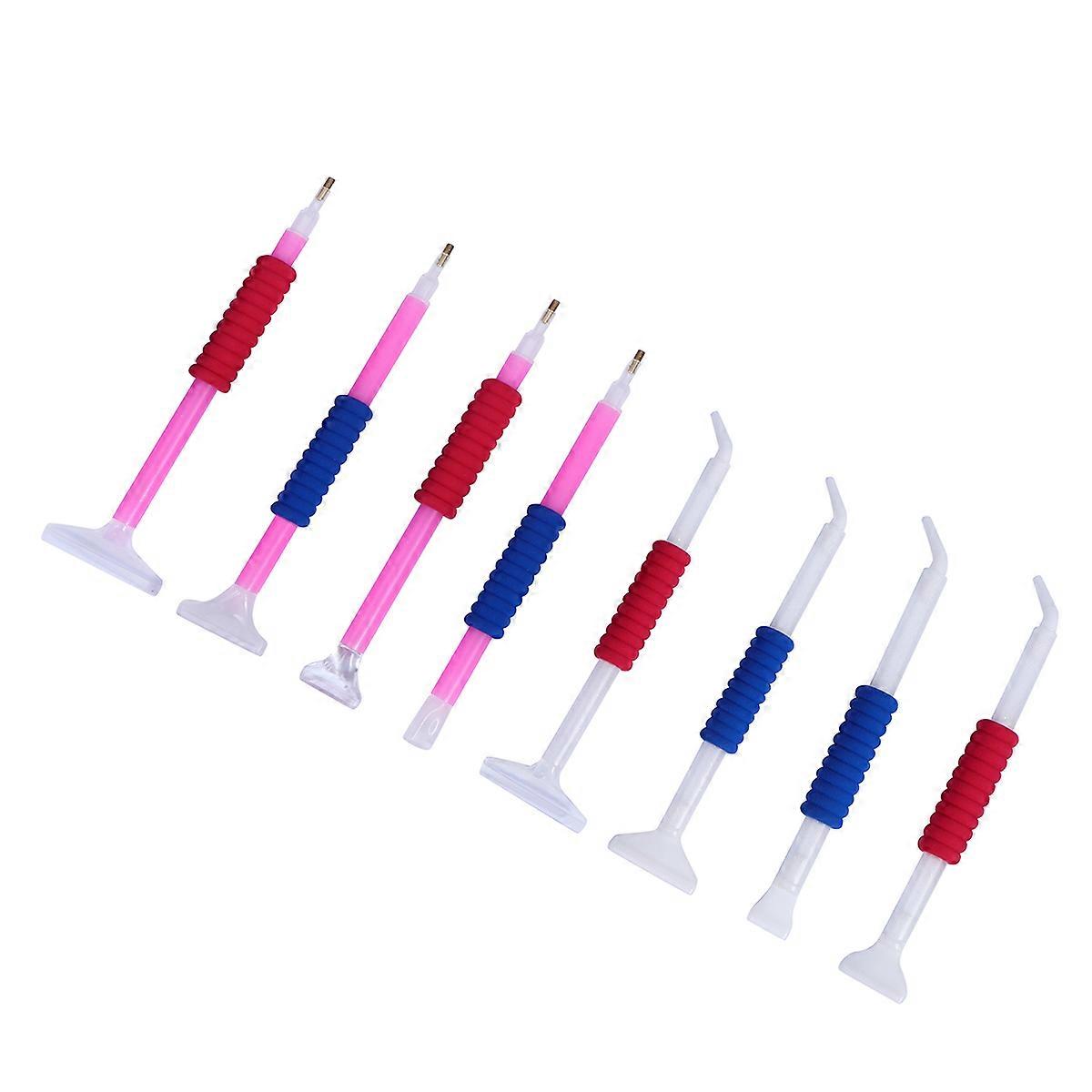 8pcs Diamond Embroidery Tools, Non Slip Diamond Drawing Pens with Curved & Straight Tips for DIY Crafts, Cross Stitch, Bead Art for Beginners &
