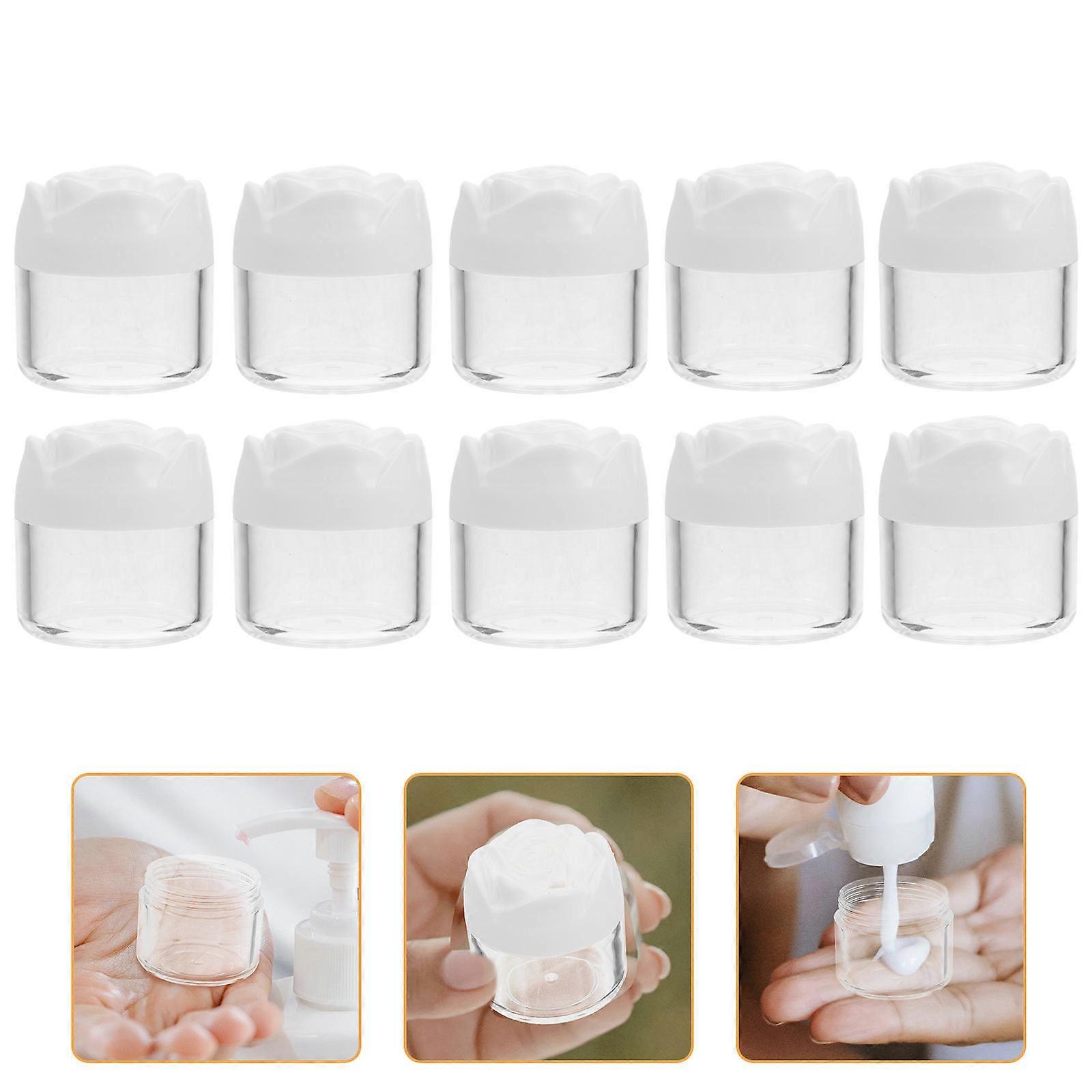 12pcs Rose Lid Cream Jars, Durable Empty Face Cream Storage Containers for Home & Travel Use
