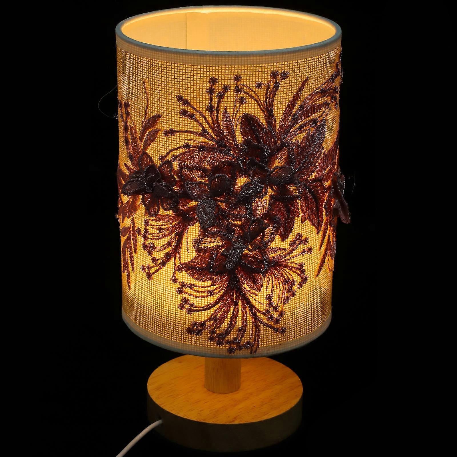 Pink Table Lamp with Cloth Shade for Bedside or Desk Lighting Use 3D Design Small Size