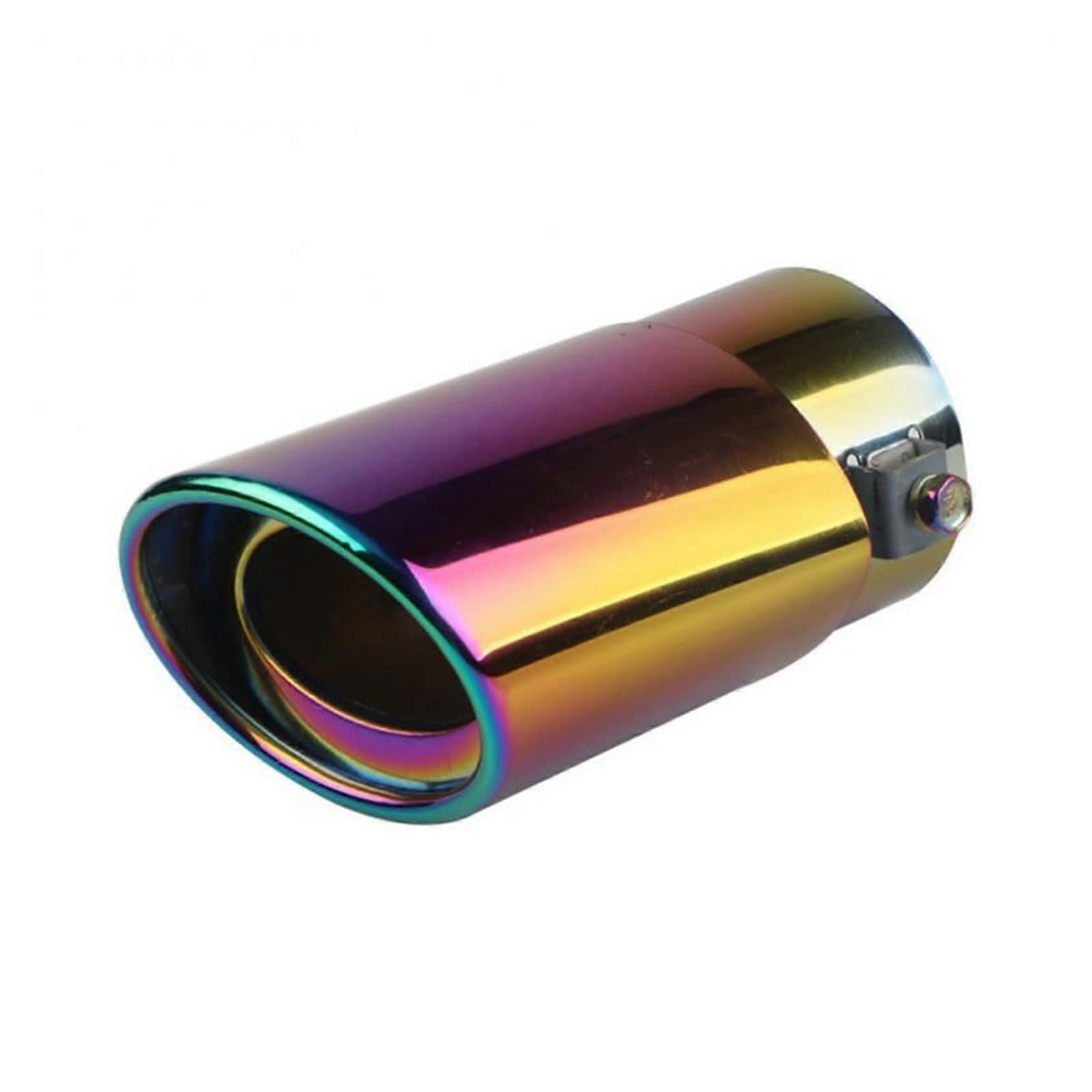 Universal Exhaust Pipe End Muffler, Stainless Steel Curved Tip, Auto Modification Accessory, Size A, Color 4